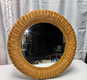 Round Wicker Mirror