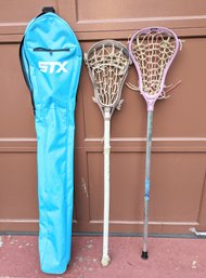 Set Of 2  Lacrosse Sticks With Carry Bag