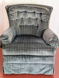 Striped Pattern Velour Swivel Rocker