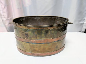 Vintage Copper & Brass Oval Bucket/Planter