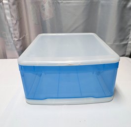 Plastic Storage Bin Blue Drawer