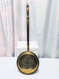 Antique 1900's  Brass With Wood Handle Bed Warmer