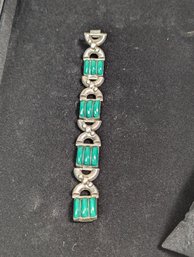 Sterling Green Stone Bracelet