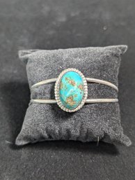 Sterling Turquoise Signed Cuff