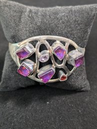 Sterling Fire Opal Cuff