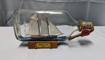 Vintage Tanduay Distillers America 1851 Ship In A Bottle