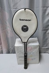 Vintage Tensor Steel Tennis Racquet T-1200,  With Leather Cover