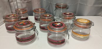 Set Of 9 Seal Preserve Jars