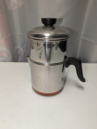 Vintage Revere Ware Copper Bottom Drip O Later Stove Top Coffee Pot - Pre 1968