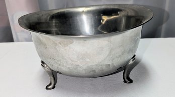 Vintage Stieff Hand Wrough Pewter Footed Bowl - (Out Of Rounds) P80-17