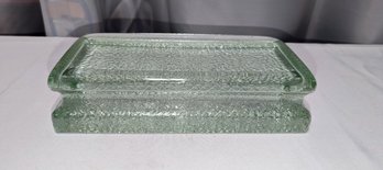 Nevada Molded Green Glass Desk Accessory/Display Stand