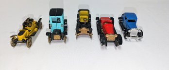 Set Of 5 Vintage Tootsie Toy Classic Diecast Classic Cars