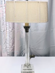 Vintage Lucite Base Table Lamp With Shade