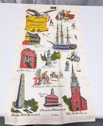 Vintage Kay Dee Linen Hand Crafted Tea Cloth - Freedom Trail