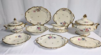 ROSENTHAL 'POMPADOUR' PORCELAIN SERVICE SET - 11 Pieces (Including Lids)