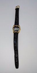 Vintage Avanti Genuine Leather Strap With Ruby & Diamond Channel Set Stones