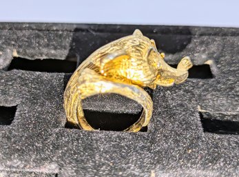 Gold Tone Elephant Ring