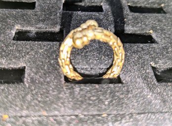 Gold Tone Filigree Rope Ring