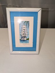 Framed Water Color Originale 'Aquarelle' Singed By Cathy Regnier Picture