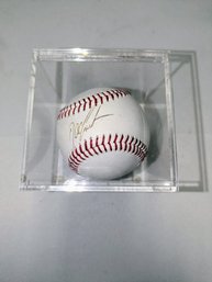 Dwight 'Doc' Gooden Autographed Baseball In A Square Acrylic Box  - 1 Of 4