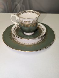 Vintage Crown Staffordshire China 3 Piece Dessert Set