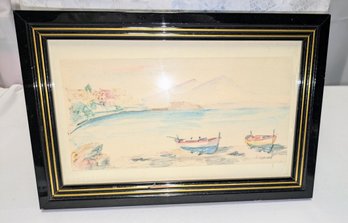 Framed & Signed F. Bruno Water Color