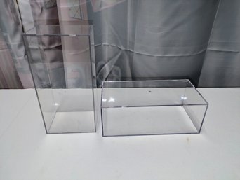 Set Of 2 Clear Acrylic Display Boxes