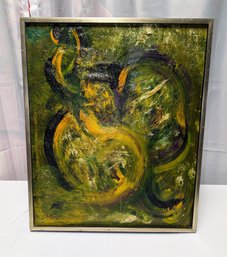 Vintage Framed, Unsigned, Expressionist Textured Oil Painting