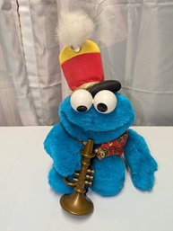 Vintage  Musical Cookie Monster With Trumpet