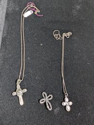 Sterling Chains With Crosses