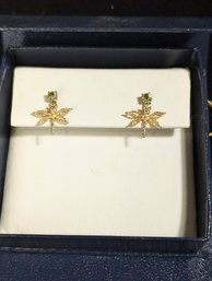 14k Dragonfly Earrings