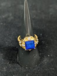 Sterling Lapis Ring Sz 5