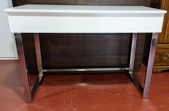 White Formica Top And Chrome Stand Up Desk