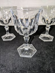 Ser Of 6 Chaumont Cristal D'Arques Stemmed Water Goblets