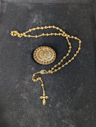 Sterling 800 Rosary And Case