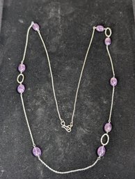 Sterling Amethyst Necklace 36'