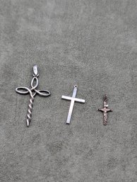 Sterling Cross Pendant Lot