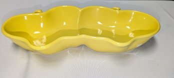 Vintage Maddux Of California Pottery, Double Yellow Pepper/Apple Condiment/Dip Serving Dish