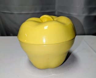 Vintage Maddux Of California Pottery,  Yellow Pepper/Apple Lidded Serving Vessel