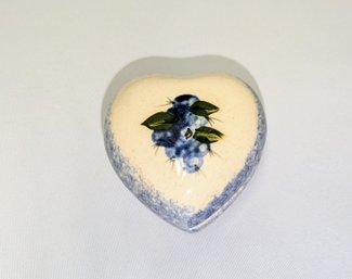 Vintage Porcelain Heart-Shaped Trinket Box