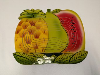 Cancun Hand Painted Collapsable Multi Cut Wood Fruit Basket