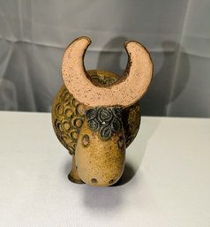 Lisa Larsen, Gustavsberg, Sweeden, 1970s Pottery Buffalo Sculpture