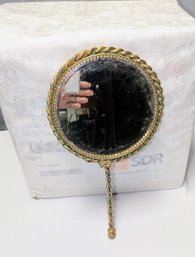 Antique Iron Double Sided Hand Held Mirror