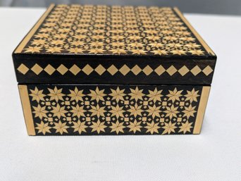 Vintage Inlaid & Lined Trinket Box Made In USSR