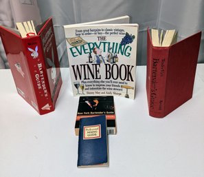 Lot Of 5 Books - 4 Bartender Books   & 1 Wine Book