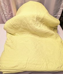 Pottery Barn Kids Full/Queen Green Light Quilted Coverlet - Photos Make It Look Yellow Its Light Green