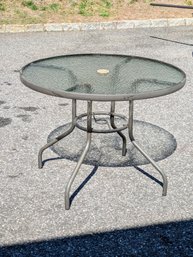 Round Glass Top Outdoor Table With Cover