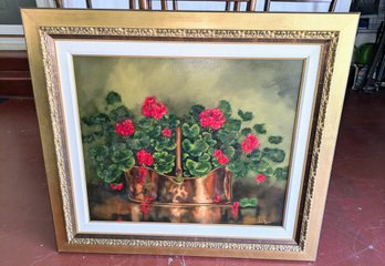 Large Signed & Dated1994 Original June Powell Oil On Canvas Still Life Painting ( American 1939-2018)