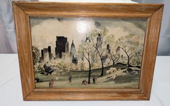 Vintage Adolf Dehn (1895-1968) Framed Print - 'Springtime In Central Park'