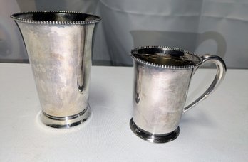 Set Of 2 Vintage Meriden Silver Plate Cups